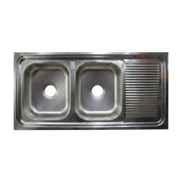 PILETA ACERO INOX. C/ MESADA 2 BACHAS