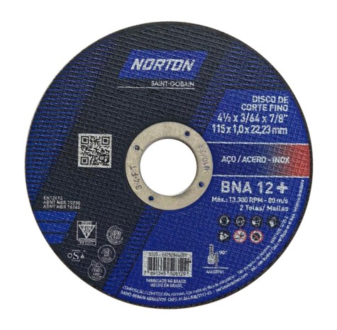 DISCO CORTE METAL NORTON 4.5¨X 1,6MM